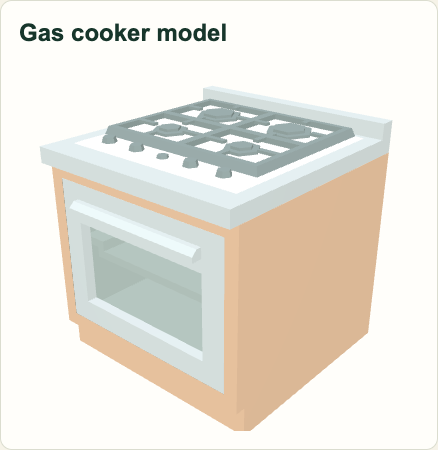 Official Lagos Life gas cooker model rendered from the original game asset.