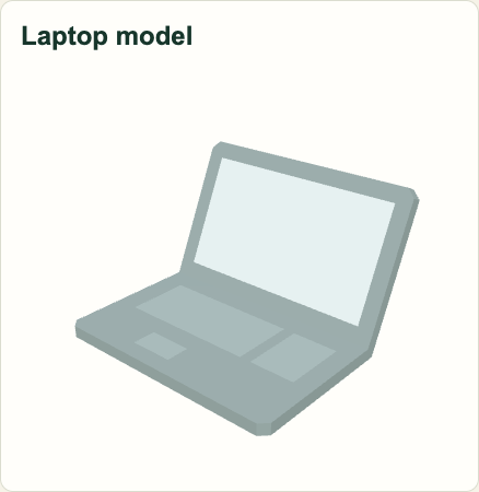 Official Lagos Life laptop model rendered from the original game asset.